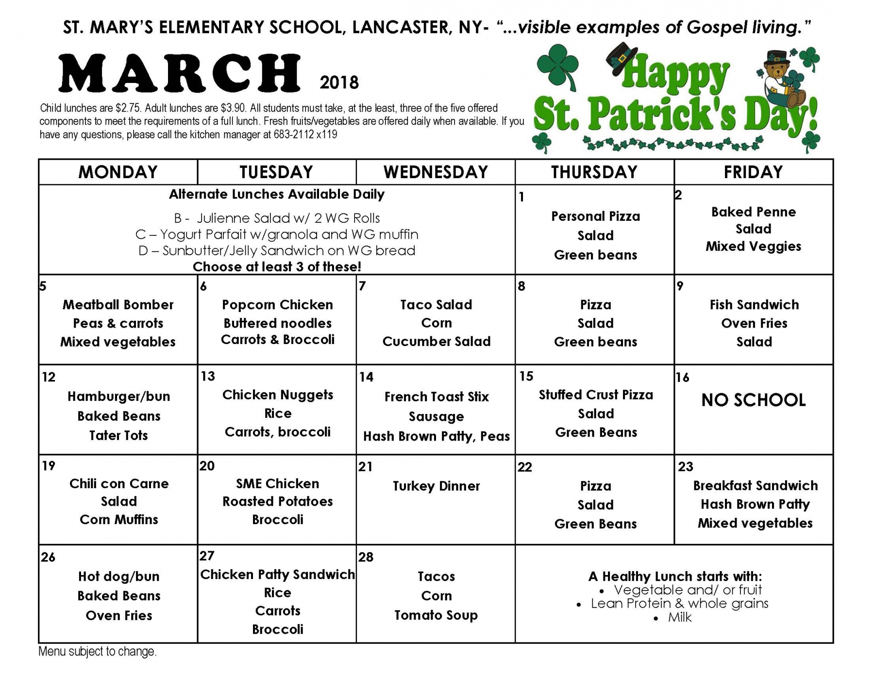 school lunch menu calendar school lunch menu calendar